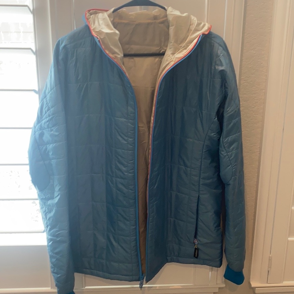 Reversible Cotopaxi blue/tan jacket